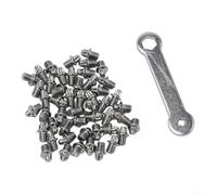 Perni per pedali, confezione da 50 perni di ricambio in acciaio per pedali della bicicletta, design filettato antiscivolo con chiave esagonale, kit di manutenzione per ciclismo (B)