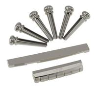 Perni Per Ponte Per Chitarra 6 Pezzi Perni Per Ponte In Lega Di Zinco E Set Di Selle Per Dadi Per Chitarra Folk Guitar Nut Set(Black)