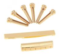 Perni Per Ponte Per Chitarra 6 Pezzi Perni Per Ponte In Ottone Dorato E Set Di Selle Per Dadi Per Chitarra Folk Guitar Nut Set