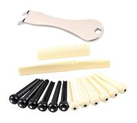 Perni per Ponte per Chitarra Acustica,12 pezzi Perni per ponte 2 Pezzi Ponte Sella e Dado e Perni del Ponte Estrattore per Ponti Rimuovere Strumento per chitarra Estrattore per chitarra acustica