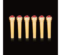 Perni per Ponte per Chitarra in Ottone, Decorazione in Cristallo, Tono più Luminoso, Set Robusto e Stabile (Rosso intenso)