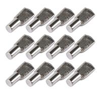 Perni per ripiani in ferro placcato nichel da 12 pezzi 5 mm, supporto per pioli di supporto robusti per armadietti a forma di cucchiaio per mobili, librerie, armadietti, picchetti di per sca