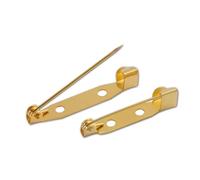 Perni posteriori, 50 pezzi Spilla Clip Base Perni Spilla Spilla Base vuota for forniture for la creazione di gioielli fai-da-te(Gold Color,15 mm)
