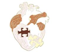 Perni smaltati a forma di cuore cervello per zaini, spilla dal design creativo, Klein, Metallo non prezioso