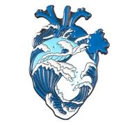 Perni smaltati a forma di cuore cervello per zaini, spilla dal design creativo, Klein, Metallo non prezioso