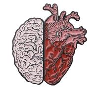 Perni smaltati a forma di cuore cervello per zaini, spilla dal design creativo, Klein, Metallo non prezioso