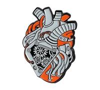 Perni smaltati dell'intestino: cuore, cervello, polmoni, utero, costola, gabbia - spilla per risvolti, normale, Metallo non prezioso