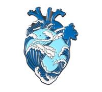 Perni smaltati dell'intestino: cuore, cervello, polmoni, utero, costola, gabbia - spilla per risvolti, normale, Metallo non prezioso