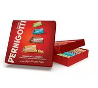 Pernigotti Scatola Gianduiotto Assortito - 16 Gianduiotti Classico, Nero, Caramello e Pistacchio - Elegante Idea Regalo - 127 g