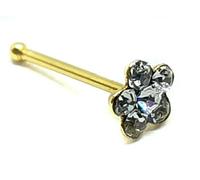 Perno a forma di fiore in oro da 9 ct con 5 zirconi cubici, 5 mm, 22 g (0,6...