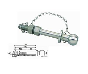 PERNO A SFERA GANCIO TRAINO SPINOTTO RIMORCHIO CARRELLINO TRATTORE D22X190 MM