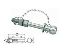 PERNO A SFERA GANCIO TRAINO SPINOTTO RIMORCHIO CARRELLINO TRATTORE D50X190 MM