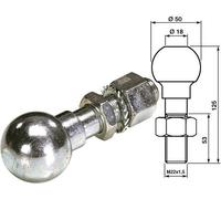 Perno Attacco a Sfera Gancio Traino Aggancio Carrello 22X125 mm D.50 (29232)