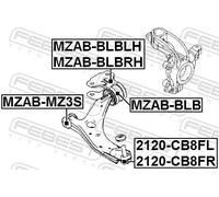Perno braccio oscillante Assale anteriore Dx 2120-CB8FR FEBEST per FORD C-MAX II