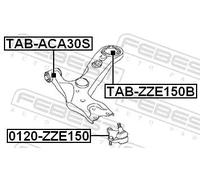Perno braccio oscillante Assale anteriore inferiore 0120-ZZE150 FEBEST per LEXUS