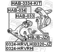 Perno braccio oscillante Assale anteriore inferiore 0320-JZ FEBEST per HONDA