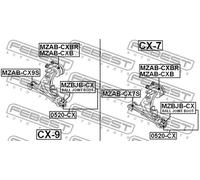 Perno braccio oscillante Assale anteriore inferiore 0520-CX FEBEST per MAZDA
