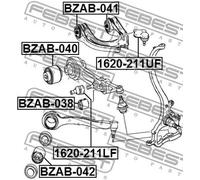 Perno braccio oscillante Assale anteriore inferiore 1620-211LF FEBEST