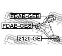 Perno braccio oscillante Assale anteriore inferiore 2120-GE FEBEST per JAGUAR
