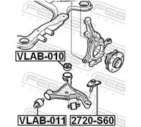 Perno braccio oscillante Assale anteriore inferiore 2720-S60 FEBEST per VOLVO