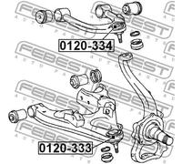Perno braccio oscillante Assale anteriore superiore 0120-334 FEBEST per TOYOTA