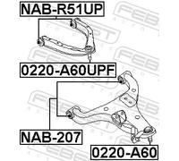 Perno braccio oscillante Assale anteriore superiore 0220-A60UPF FEBEST