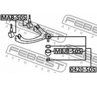 Perno braccio oscillante Assale anteriore superiore 0420-505 FEBEST per CHRYSLER