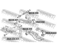 Perno braccio oscillante Assale anteriore superiore 0520-334 FEBEST per MAZDA