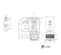 Perno braccio oscillante Assale posteriore Sx per braccio trasversale oscillante