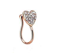 Perno da Donna con Brillantini con Strass a Forma di Cuore con Clip a Forma di Naso con Clip Non penetrante Convenient And Attractive