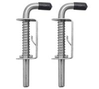 Perno di chiusura a molla per impieghi gravosi, Chiavistello a barilotto con perno di chiusura a molla, 6 pezzi, acciaio inossidabile, argento, 5 pollici