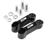Perno di sterzo moto Adattatori estensori per specchietto retrovisore estensione specchietti retrovisori moto forniture base vista posteriore 2 pezzi adatti per Sanyang(Black For SYM)