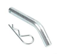 Perno di traino da 5/8 pollici con clip di sicurezza, gancio in acciaio zincato per ricevitore da 5 pollici, dispositivo di bloccaggio barra di traino, argento, 92 mm