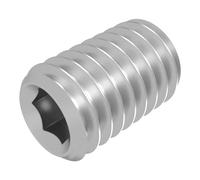 Perno filettato SECCARO con punta conica M6 x 10 mm, acciaio inox V2A VA A2, DIN 913 / ISO 4026, esagono incassato, 20 pezzi