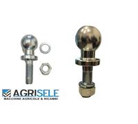 PERNO GANCIO TRAINO A SFERA D. 50- FILETTO 22mm PER TRATTORI- QUAD- ATV