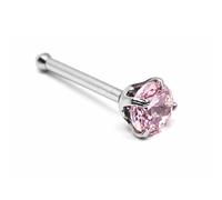 Perno naso topazio rosa 3 mm set artiglio cristallo 20 g (0,8 mm) perno a sfe...