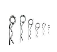 Perno ondulato con doppio anello in acciaio da 100 pezzi, perni clip a R Coppiglia a molla a forma di zincatura hardware fissaggio for tosaerba for trattore(5 x 117 mm)