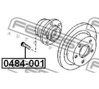 Perno perno bullone ruota 0484-001 FEBEST per MITSUBISHI JEEP DODGE PEUGEOT
