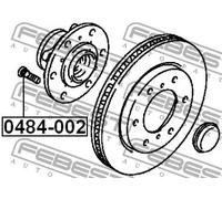 Perno perno bullone ruota 0484-002 FEBEST per MITSUBISHI PAJERO II L400 Autobus