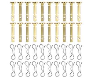 Perno sicurezza e coppiglia Confezione da 20 paia per parti spazzaneve Kirsite Diametro 1/4 pollice Lunghezza 1, 5 pollici Set coppiglie a prova impatto