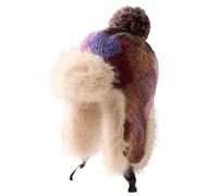 Perodlly Cappello da Trapper Cappello Invernale da Donna in Pelliccia Sintetica con Paraorecchie Berretto Invernale in Maglia Spessa per Caccia all'Aperto Sci Marrone.