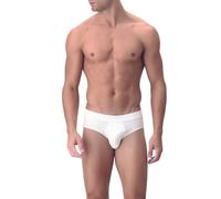 PEROFIL 3 Pezzi Slip Alto 100% Filo Scozia Aperto, Bianco 4
