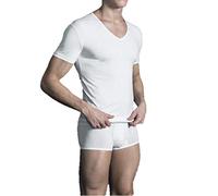 PEROFIL - 4Seasons New - T-Shirt Collo V Profondo Art. 24189 Cotone Elasticizzato (Bianco, 7/XXL)