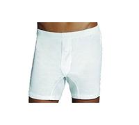 PEROFIL CALZONCINO Boxer con Bottone Maglina Filo Scozia (5 L IT52, Bianco)