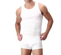 Perofil Cannottiera Uomo Spalla Larga Filo Scozia 100% Cotone Mis.4-Medium Col.Bianco