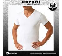 PEROFIL | COLLO V | Maglietta uomo manica corta 100% Cotone Filo di Scozia