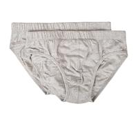 PEROFIL Confezione 2 Slip Uomo bi-Pack Medio Cotone bielastico Articolo VPRT00311, 0041 Grigio Melange - Melange Grey, I 6 - D 7 - INT XL