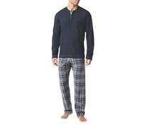 PEROFIL Pigiama Uomo Manica Lunga Serafino Cotone E Pile VPRT93229