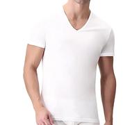 PEROFIL Set di 3 T-Shirt Active Perla Collo V 100% Filoscozia (5 L IT, Bianco)