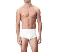 Perofil - Slip classico uomo con apertura in Filo di Scozia ultrafine, 5/L, BIANCO